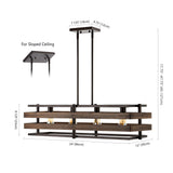 Horizon 34" Rustic Farmhouse Iron Linear LED Pendant - JONATHAN Y