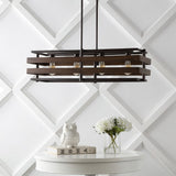 Horizon 34" Rustic Farmhouse Iron Linear LED Pendant - JONATHAN Y
