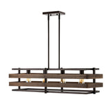 Horizon 34" Rustic Farmhouse Iron Linear LED Pendant - JONATHAN Y