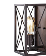 Norris X-Frame 6" Farmhouse Rustic Iron LED Sconce - JONATHAN Y