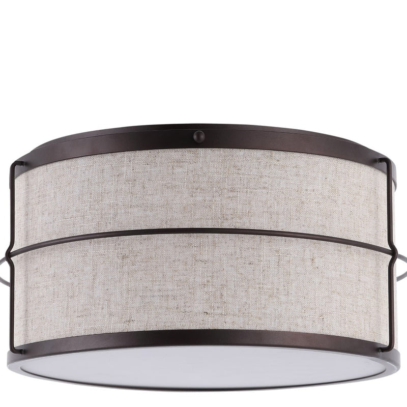 Evan 14" Rustic Farmhouse Iron LED Flush Mount - JONATHAN Y