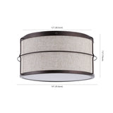 Evan 14" Rustic Farmhouse Iron LED Flush Mount - JONATHAN Y
