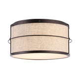 Evan 14" Rustic Farmhouse Iron LED Flush Mount - JONATHAN Y