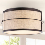 Evan 14" Rustic Farmhouse Iron LED Flush Mount - JONATHAN Y