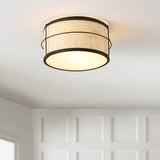 Evan 14" Rustic Farmhouse Iron LED Flush Mount - JONATHAN Y