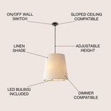 Arden 18" Farmhouse Bohemian Iron LED Pendant - JONATHAN Y