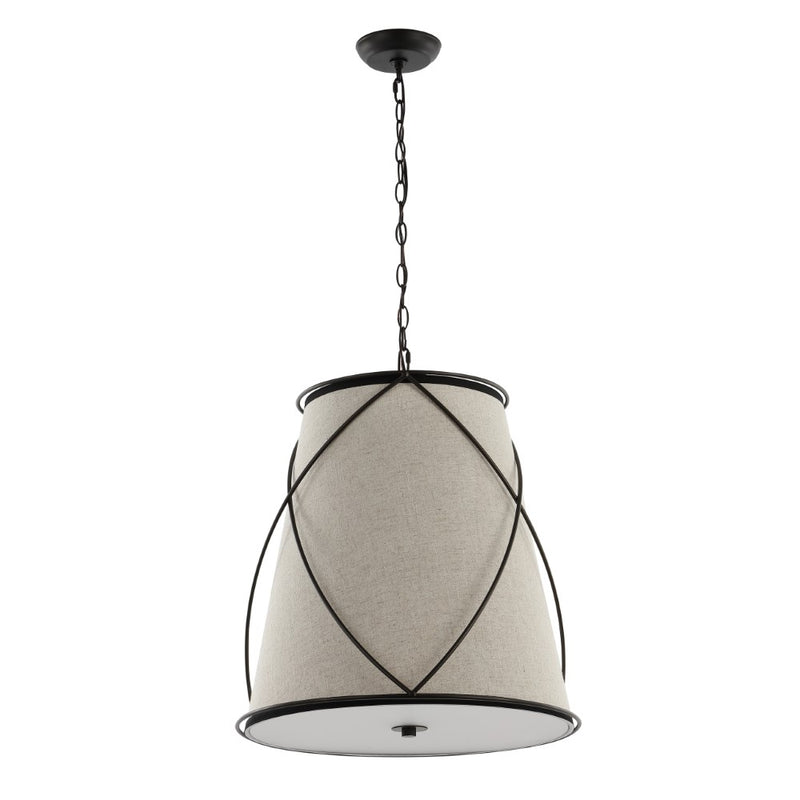 Milo 19" Rustic Farmhouse Iron LED Pendant - JONATHAN Y