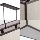 Crosby 42" Minimalist Industrial Trapezoidal Linen Iron Linear LED Pendant - JONATHAN Y