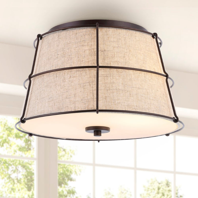 Silas Rustic Farmhouse LED Flush Mount - JONATHAN Y