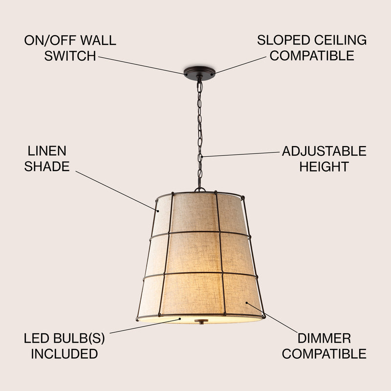 Silas Rustic Farmhouse LED Flush Mount - JONATHAN Y