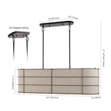 Chadwick 42" Rustic Farmhouse Iron Linear LED Pendant - JONATHAN Y
