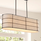 Chadwick 42" Rustic Farmhouse Iron Linear LED Pendant - JONATHAN Y