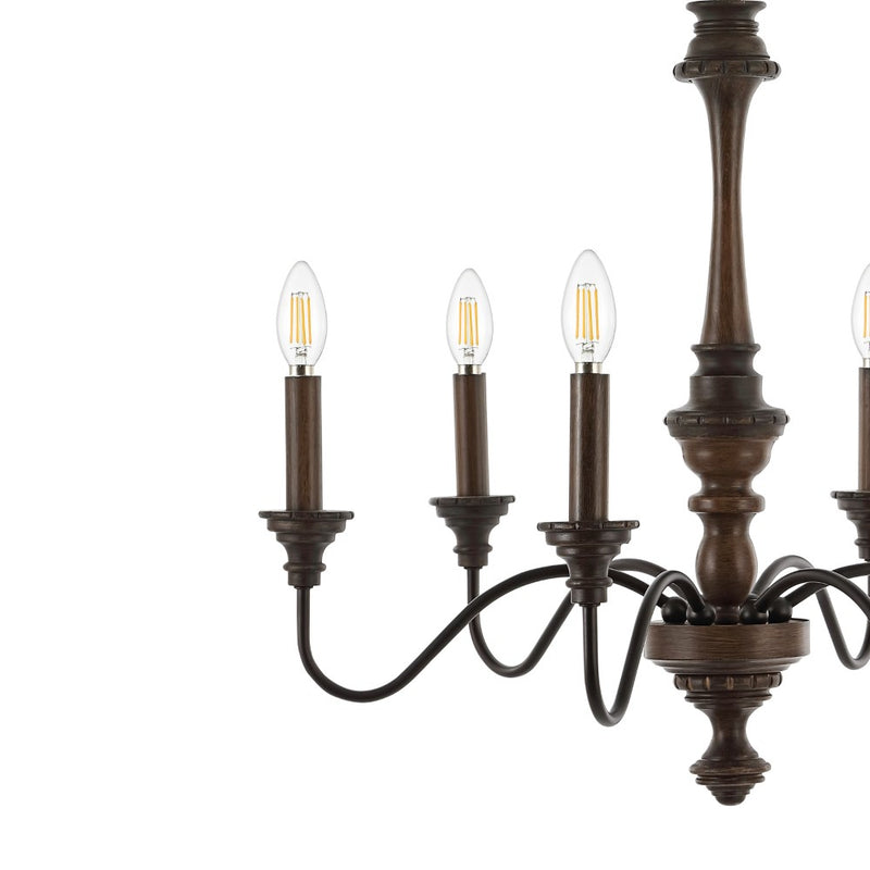 Oakley 25" Midcentury Farmhouse Iron LED Chandelier - JONATHAN Y