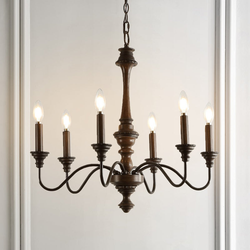 Oakley 25" Midcentury Farmhouse Iron LED Chandelier - JONATHAN Y