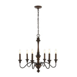Oakley 25" Midcentury Farmhouse Iron LED Chandelier - JONATHAN Y