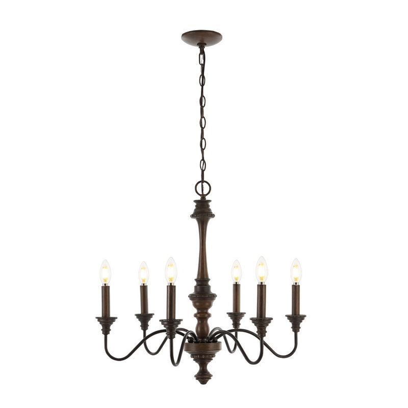 Oakley 25" Midcentury Farmhouse Iron LED Chandelier - JONATHAN Y
