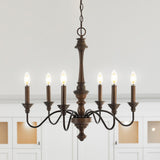 Oakley 25" Midcentury Farmhouse Iron LED Chandelier - JONATHAN Y