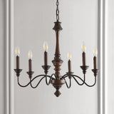 Oakley 25" Midcentury Farmhouse Iron LED Chandelier - JONATHAN Y