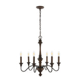 Oakley 25" Midcentury Farmhouse Iron LED Chandelier - JONATHAN Y