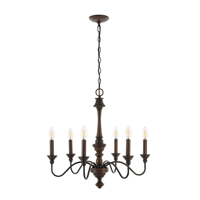 Oakley 25" Midcentury Farmhouse Iron LED Chandelier - JONATHAN Y