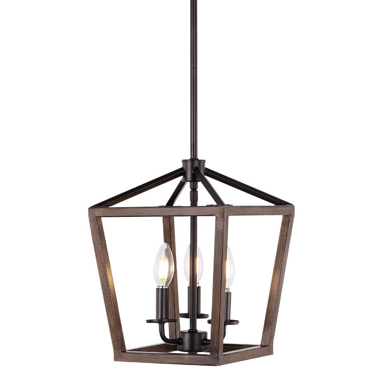 Oria 10" Iron Farmhouse Industrial Lantern LED Pendant - JONATHAN Y