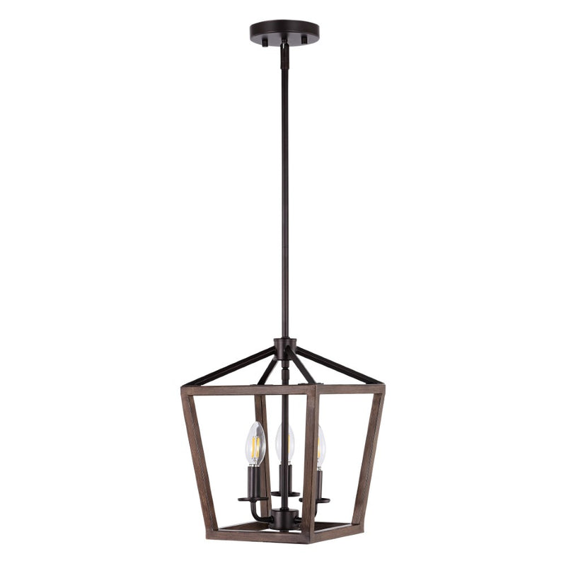 Oria 10" Iron Farmhouse Industrial Lantern LED Pendant - JONATHAN Y