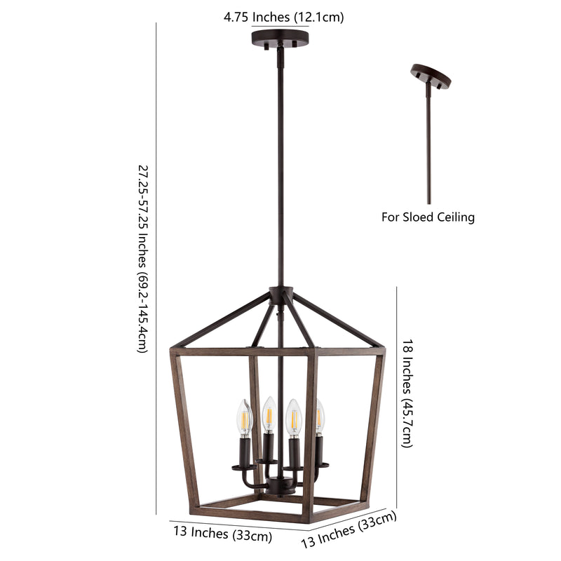 Oria 10" Iron Farmhouse Industrial Lantern LED Pendant - JONATHAN Y