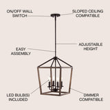 Oria 10" Iron Farmhouse Industrial Lantern LED Pendant