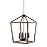 Oria 10" Iron Farmhouse Industrial Lantern LED Pendant - JONATHAN Y