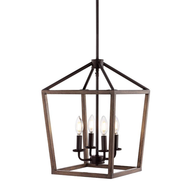 Oria 10" Iron Farmhouse Industrial Lantern LED Pendant - JONATHAN Y