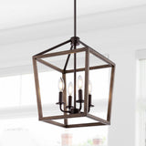 Oria 10" Iron Farmhouse Industrial Lantern LED Pendant - JONATHAN Y