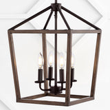 Oria 10" Iron Farmhouse Industrial Lantern LED Pendant - JONATHAN Y