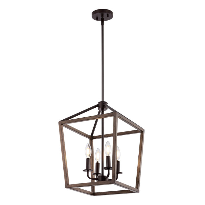 Oria 10" Iron Farmhouse Industrial Lantern LED Pendant - JONATHAN Y