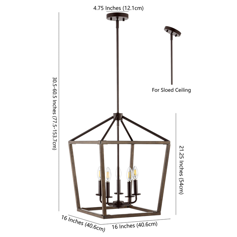 Oria 10" Iron Farmhouse Industrial Lantern LED Pendant