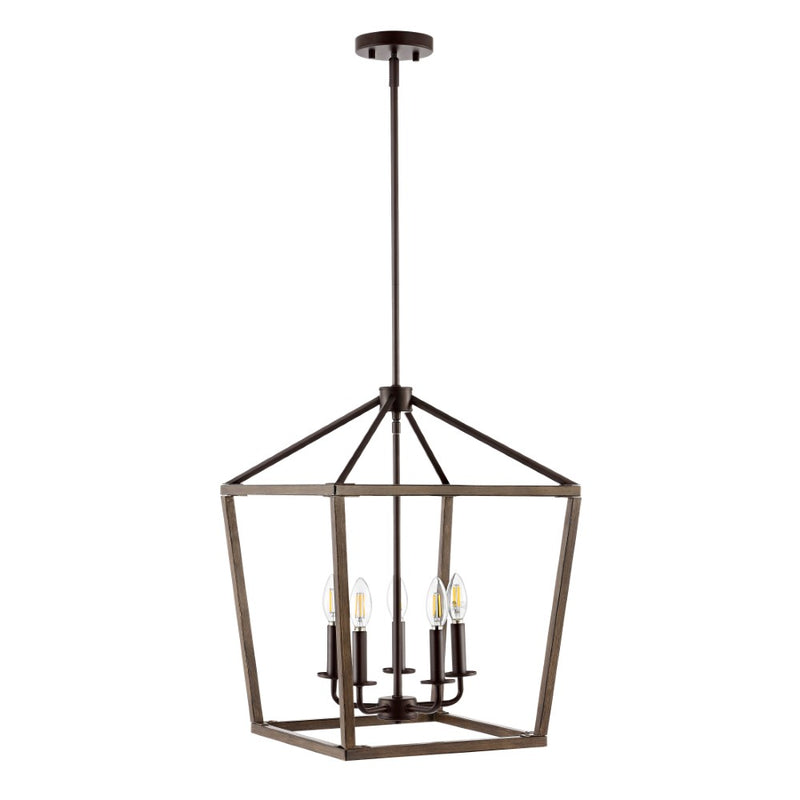 Oria 10" Iron Farmhouse Industrial Lantern LED Pendant - JONATHAN Y