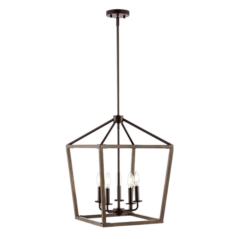 Oria 10" Iron Farmhouse Industrial Lantern LED Pendant - JONATHAN Y