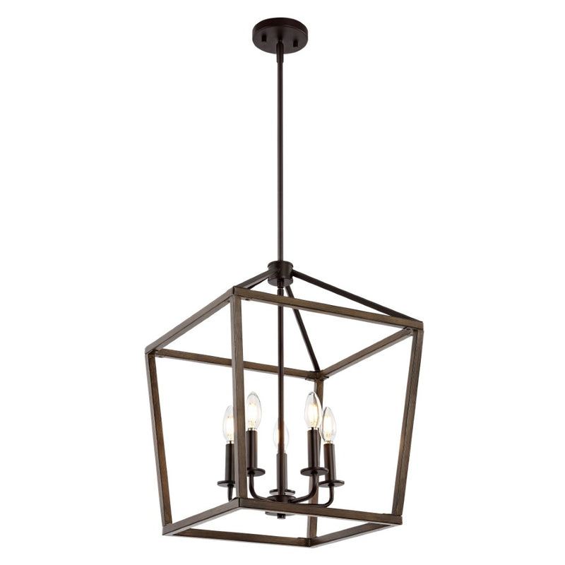 Oria 10" Iron Farmhouse Industrial Lantern LED Pendant