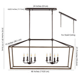 Oria 10" Iron Farmhouse Industrial Lantern LED Pendant