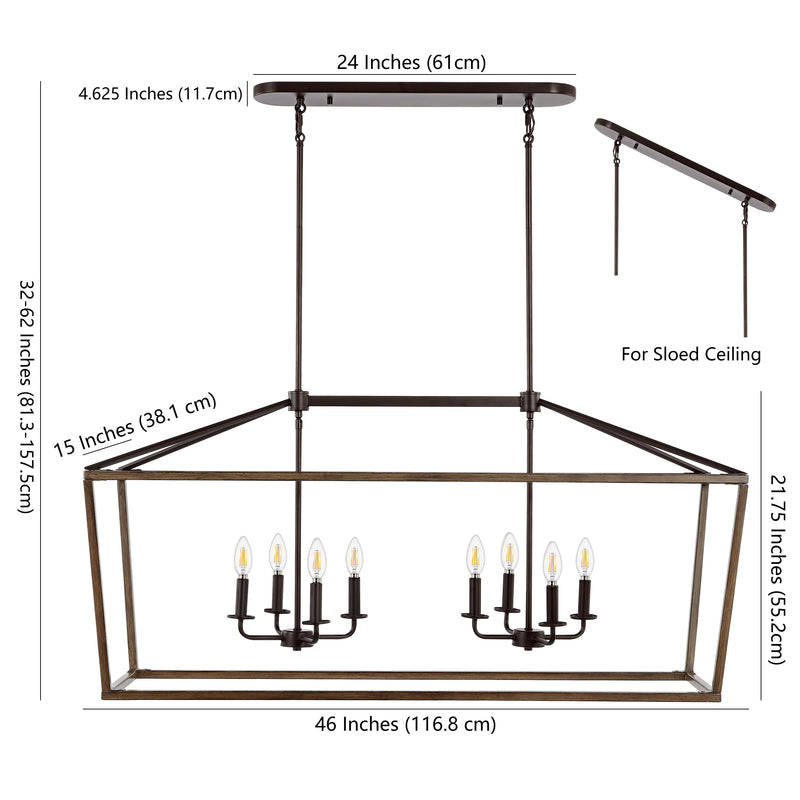 Oria 10" Iron Farmhouse Industrial Lantern LED Pendant