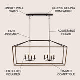 Oria 10" Iron Farmhouse Industrial Lantern LED Pendant