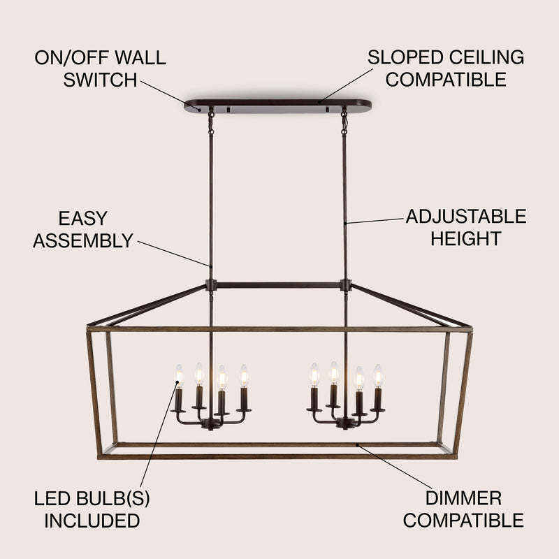 Oria 10" Iron Farmhouse Industrial Lantern LED Pendant