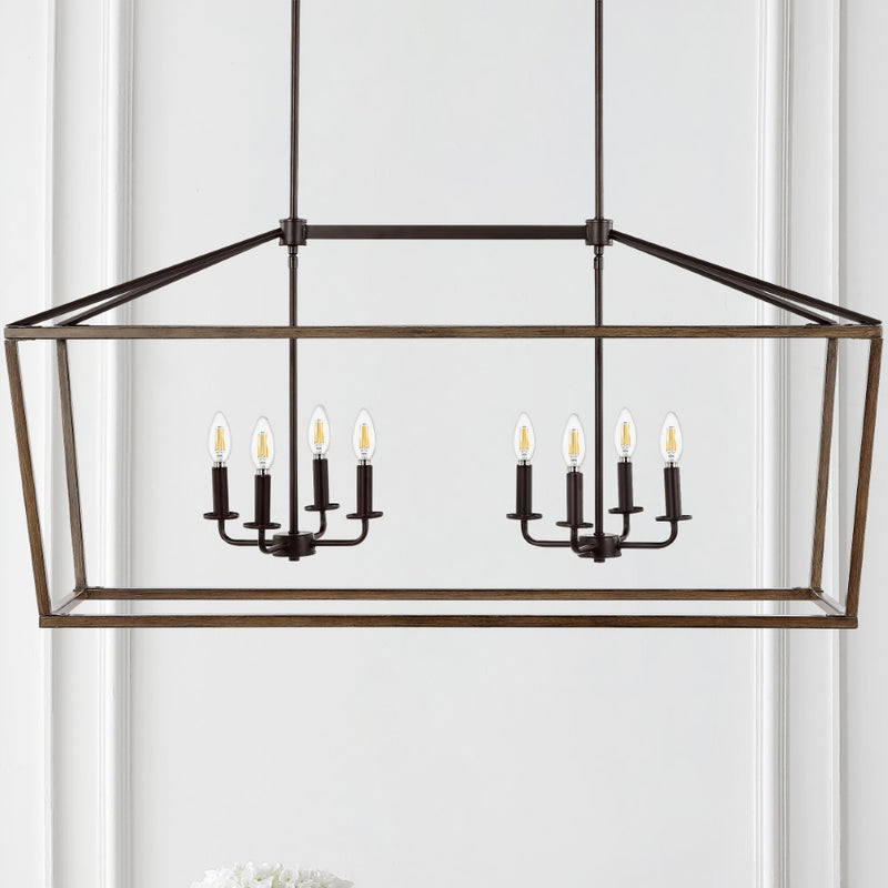 Oria 10" Iron Farmhouse Industrial Lantern LED Pendant