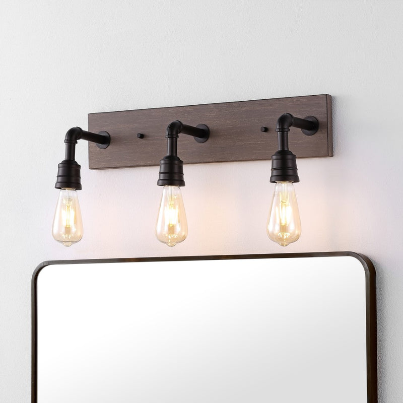 Corbett 22.13" Rustic Farmhouse Iron LED Vanity - JONATHAN Y