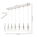 Harlow 40.5" Modern Contemporary Round Glass/Iron LED Linear Pendant - JONATHAN Y