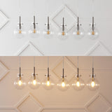 Harlow 40.5" Modern Contemporary Round Glass/Iron LED Linear Pendant - JONATHAN Y