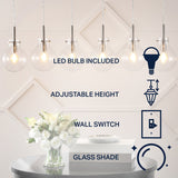 Harlow 40.5" Modern Contemporary Round Glass/Iron LED Linear Pendant - JONATHAN Y