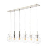 Harlow 40.5" Modern Contemporary Round Glass/Iron LED Linear Pendant - JONATHAN Y