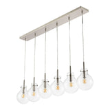 Harlow 40.5" Modern Contemporary Round Glass/Iron LED Linear Pendant - JONATHAN Y