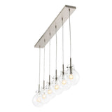 Harlow 40.5" Modern Contemporary Round Glass/Iron LED Linear Pendant - JONATHAN Y