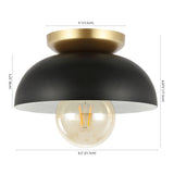 Paulina Classic Industrial Iron LED Flush Mount - JONATHAN Y